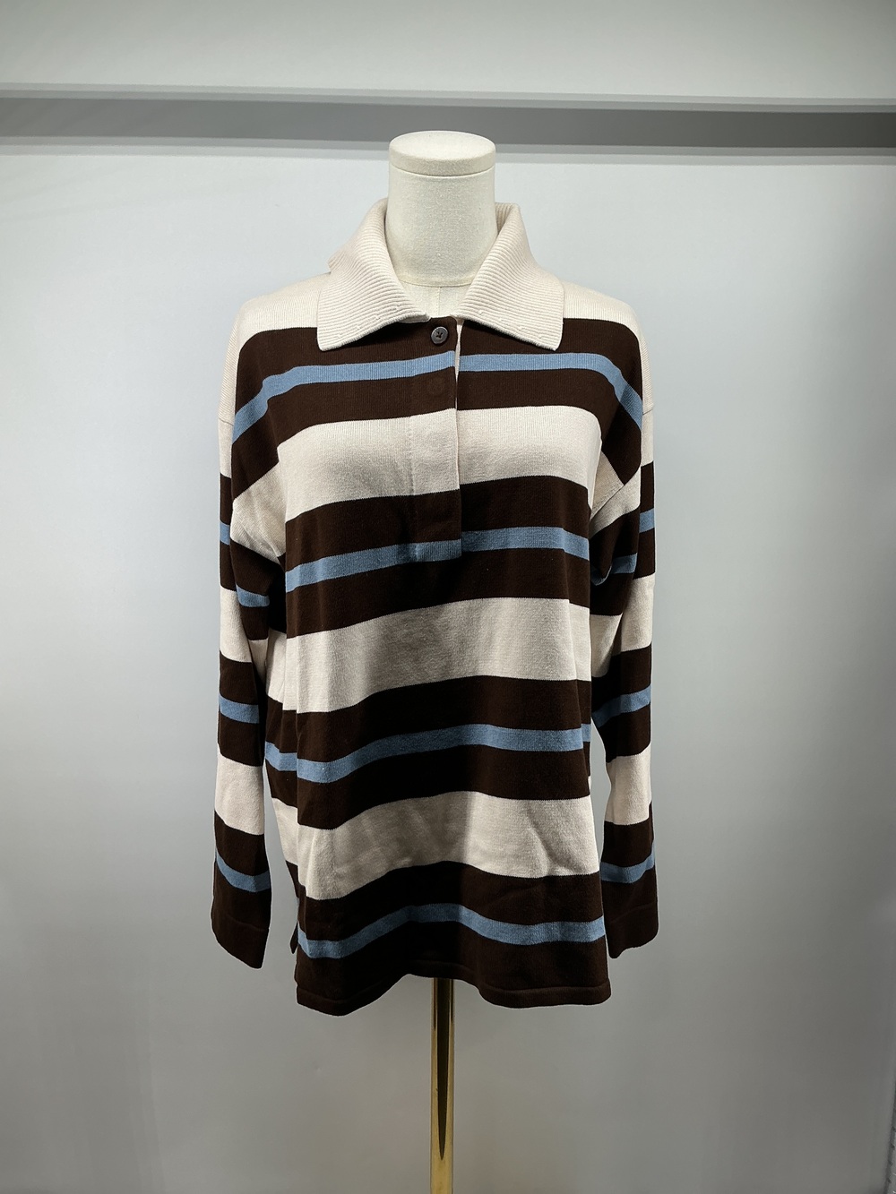 Cotton Cashmere Rugby Polo Sweater